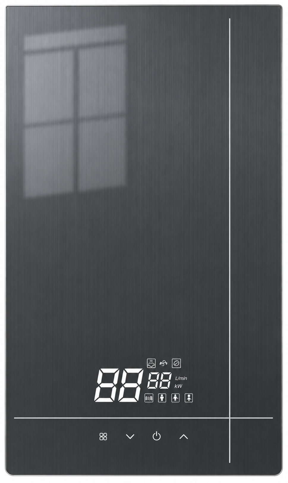 Rhua Brushed glass instant electric water heater