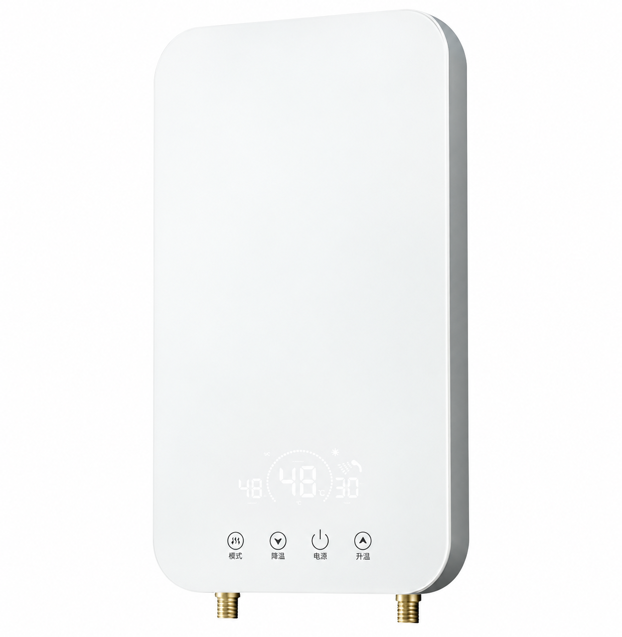 Rhua White tempered glass instant electric water heater