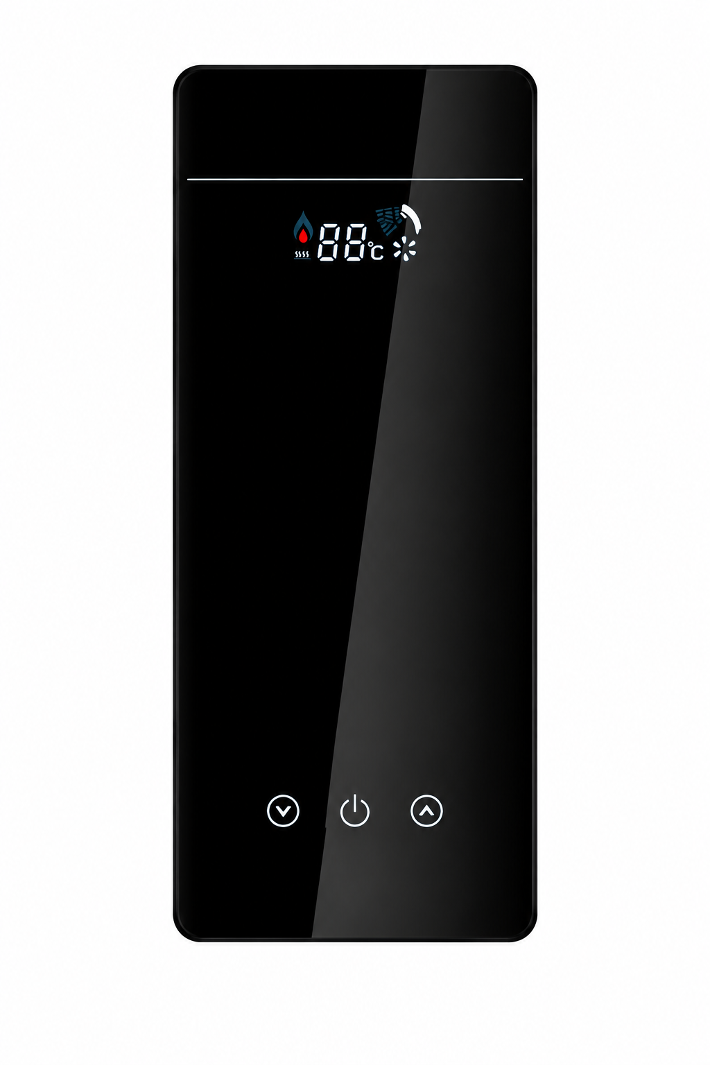 Rhua Compact black glass instant electric water heater