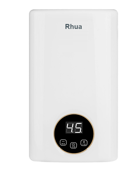 Rhua White ABS vertical instant electric water heater