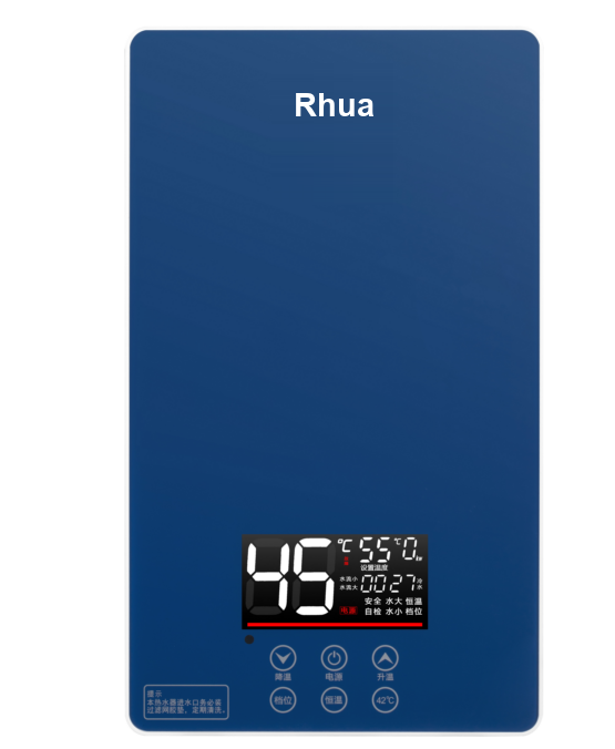 Rhua Blue glass instant electric water heater