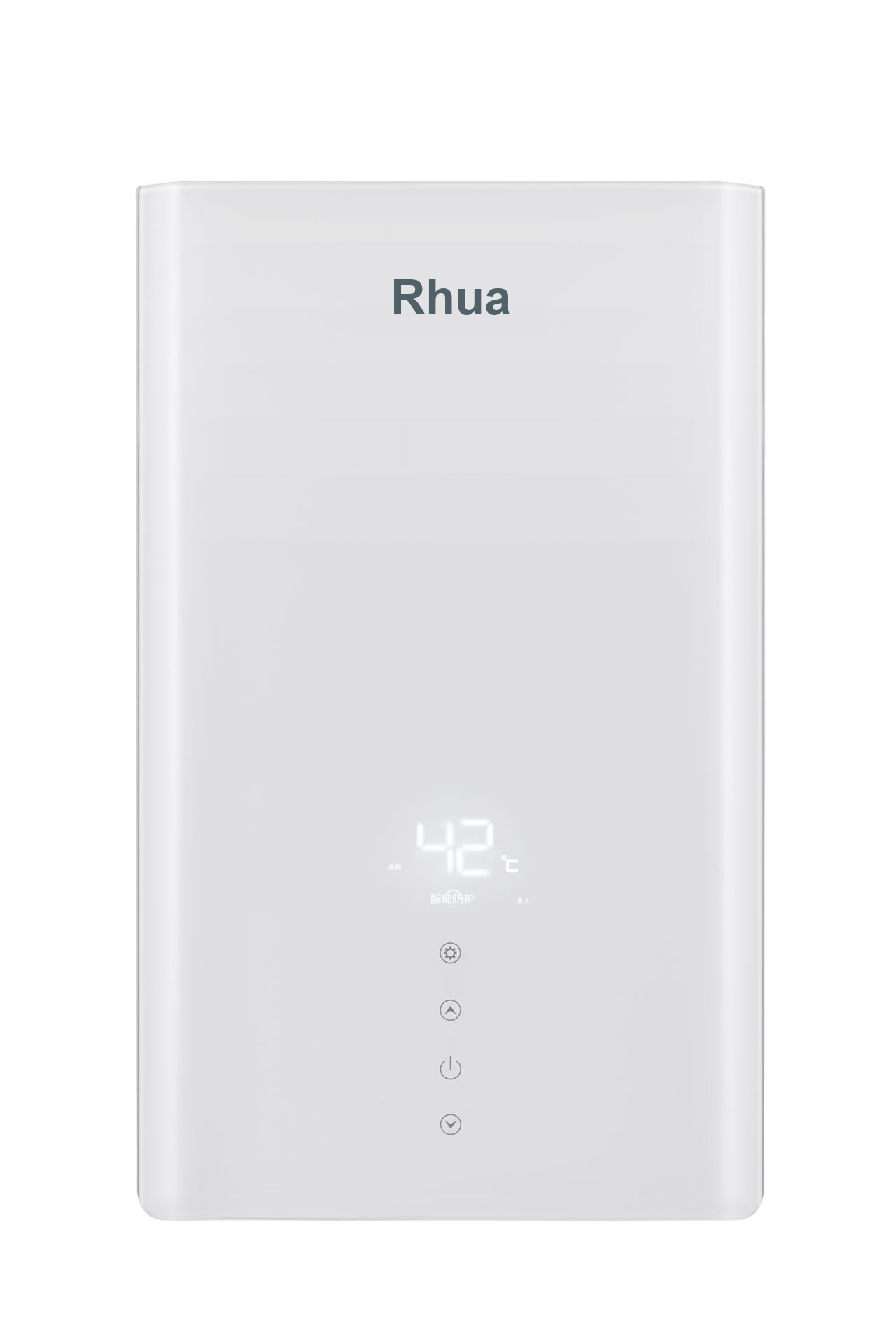Rhua White curved glass instant electric water heater